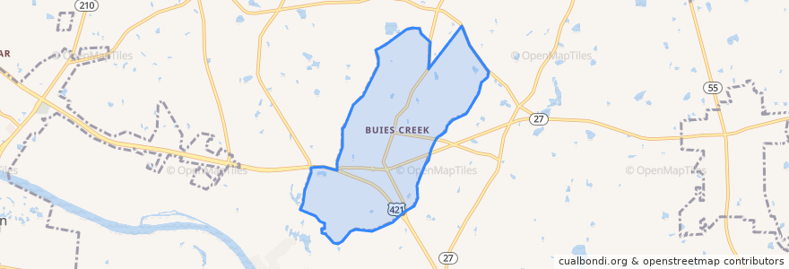Mapa de ubicacion de Buies Creek.