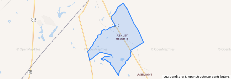 Mapa de ubicacion de Ashley Heights.