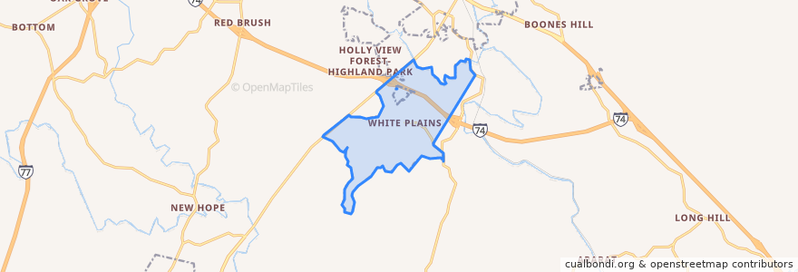 Mapa de ubicacion de White Plains.