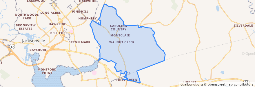 Mapa de ubicacion de Piney Green.