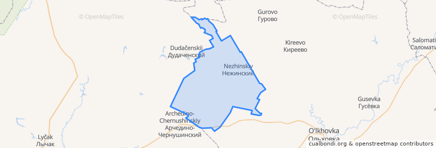 Mapa de ubicacion de Нежинское сельское поселение.