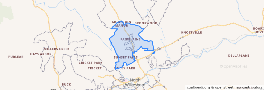 Mapa de ubicacion de Fairplains.