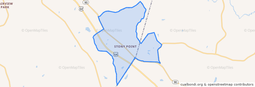 Mapa de ubicacion de Stony Point.