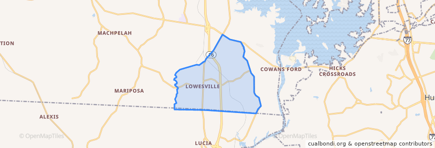 Mapa de ubicacion de Lowesville.