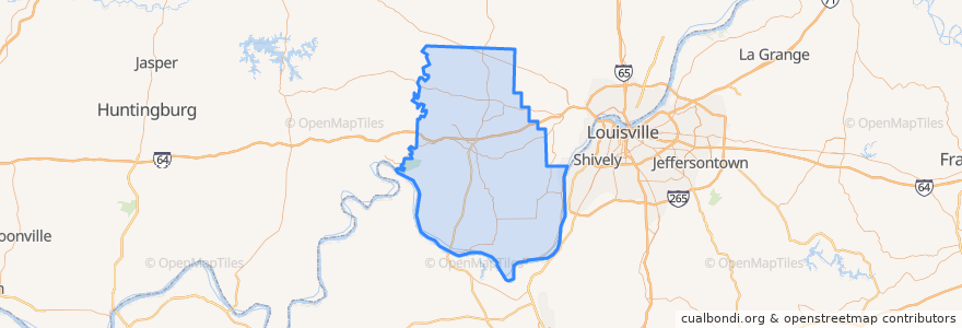 Mapa de ubicacion de Harrison County.