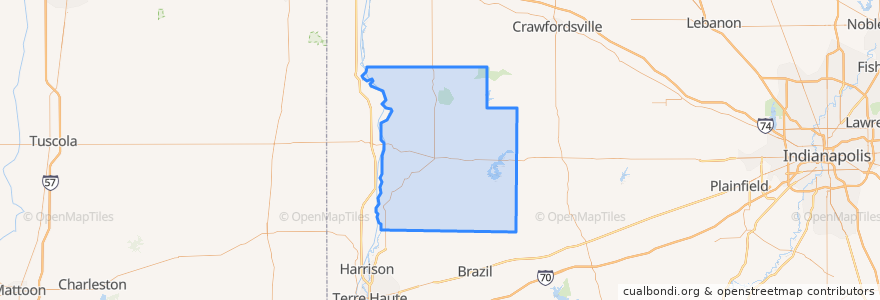 Mapa de ubicacion de Parke County.