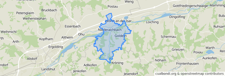 Mapa de ubicacion de Niederaichbach.