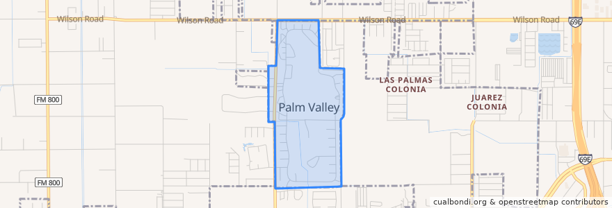 Mapa de ubicacion de Palm Valley.