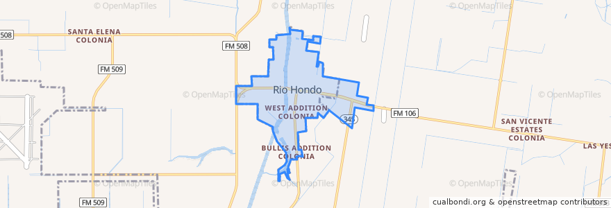 Mapa de ubicacion de Rio Hondo.