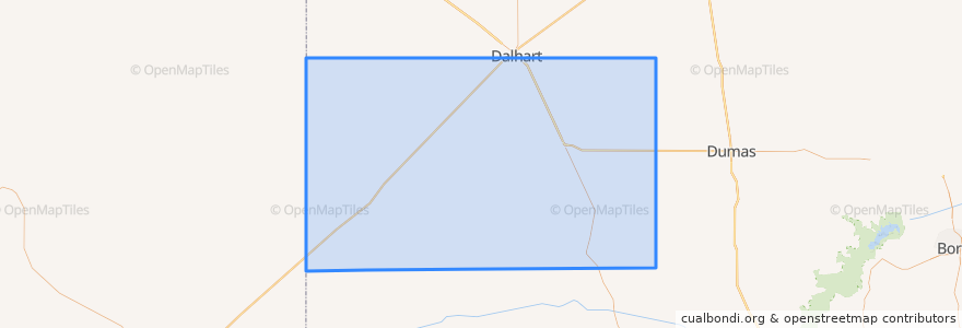 Mapa de ubicacion de Hartley County.