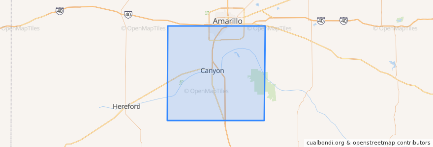 Mapa de ubicacion de Randall County.