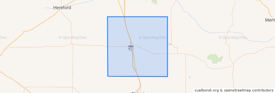 Mapa de ubicacion de Swisher County.