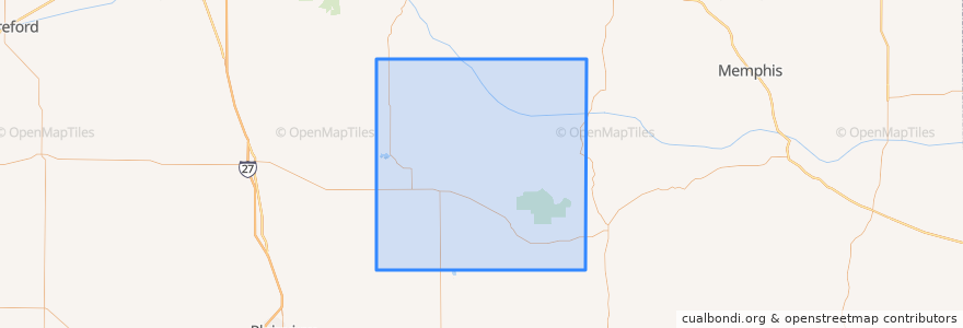 Mapa de ubicacion de Briscoe County.