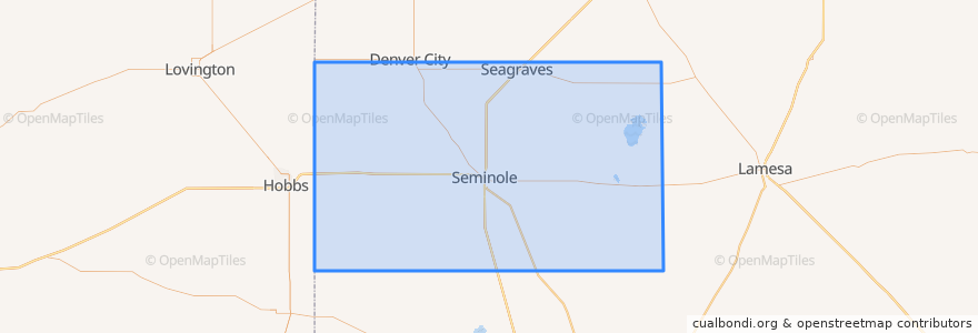 Mapa de ubicacion de Gaines County.