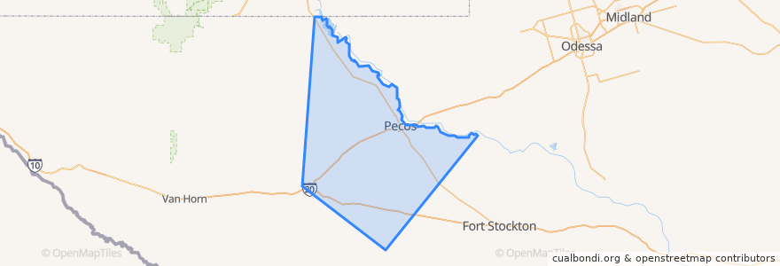 Mapa de ubicacion de Reeves County.