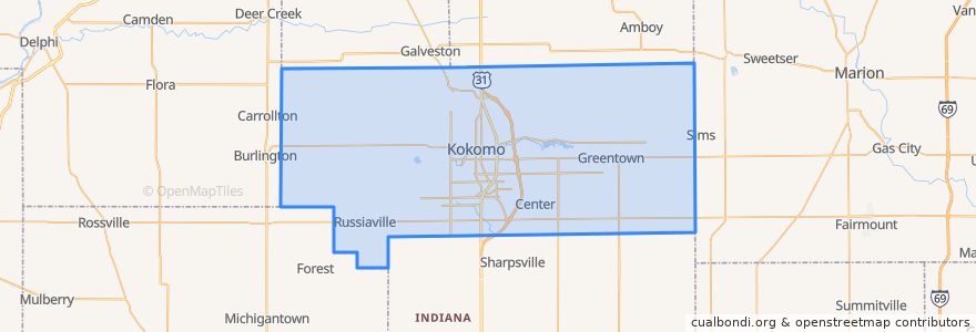 Mapa de ubicacion de Howard County.