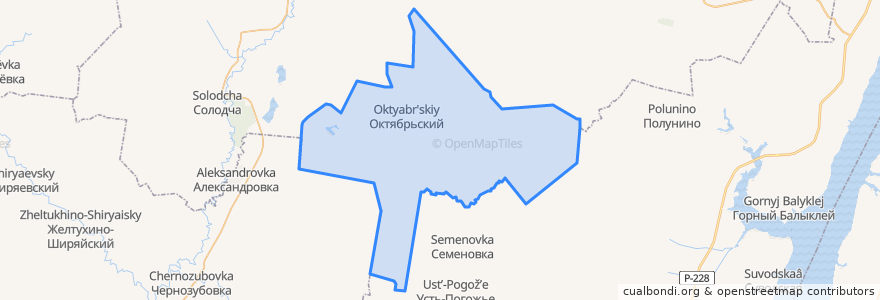 Mapa de ubicacion de Октябрьское сельское поселение.