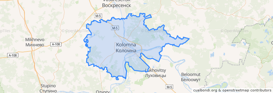 Mapa de ubicacion de городской округ Коломна.