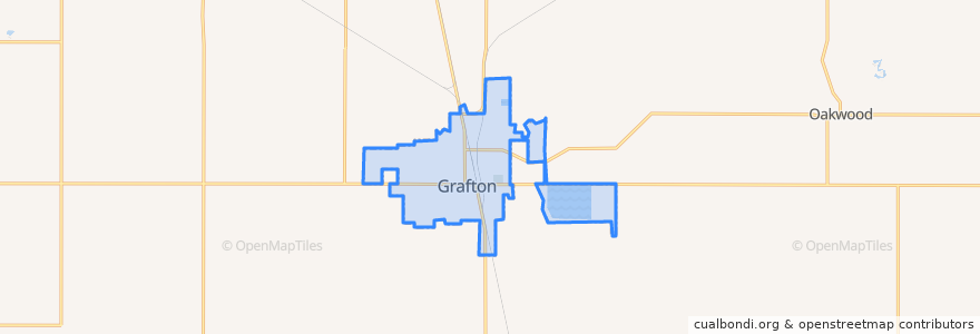 Mapa de ubicacion de Grafton.