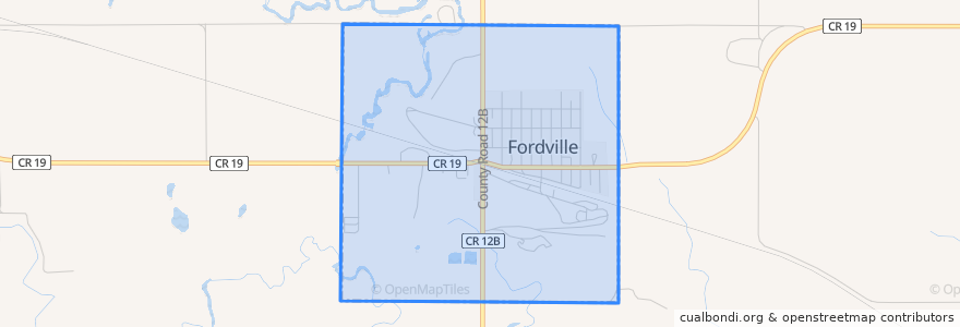 Mapa de ubicacion de Fordville.