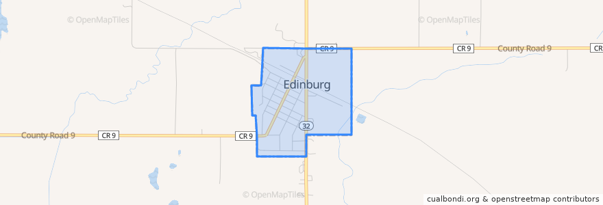 Mapa de ubicacion de Edinburg.