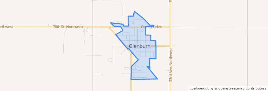 Mapa de ubicacion de Glenburn.