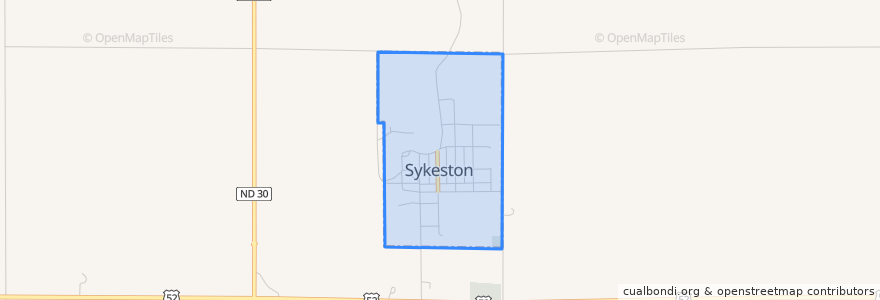 Mapa de ubicacion de Sykeston.