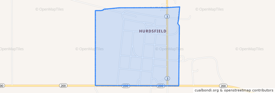 Mapa de ubicacion de Hurdsfield.