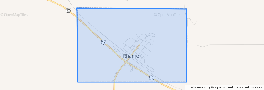Mapa de ubicacion de Rhame.