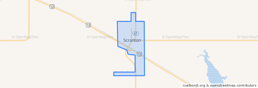 Mapa de ubicacion de Scranton.