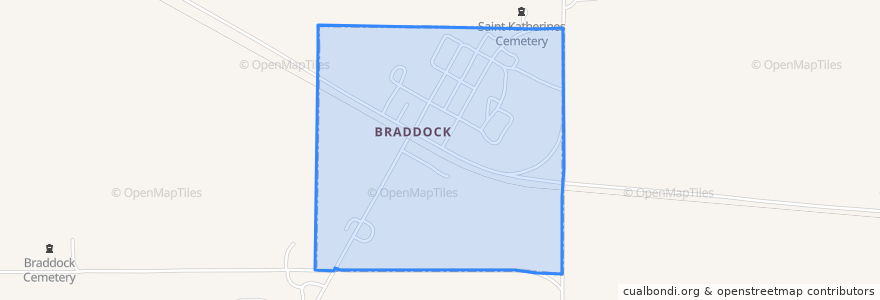 Mapa de ubicacion de Braddock.