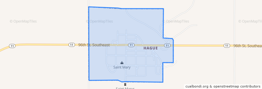 Mapa de ubicacion de Hague.