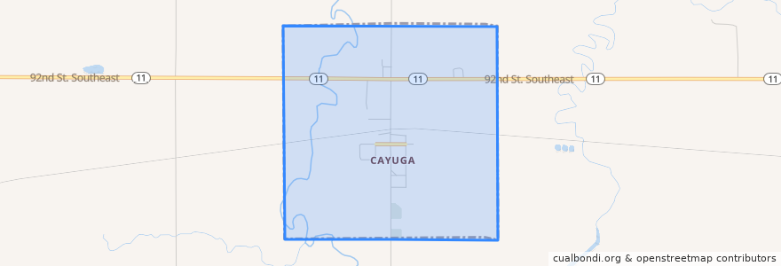 Mapa de ubicacion de Cayuga.