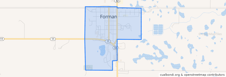 Mapa de ubicacion de Forman.
