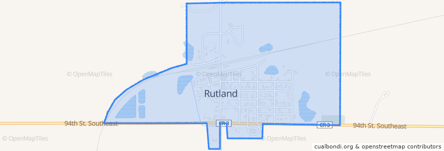 Mapa de ubicacion de Rutland.