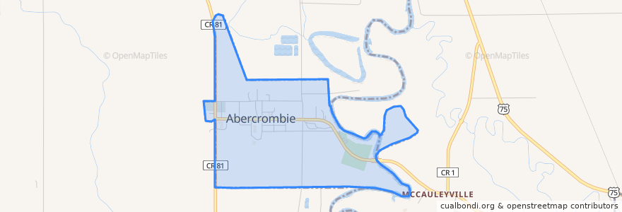 Mapa de ubicacion de Abercrombie.