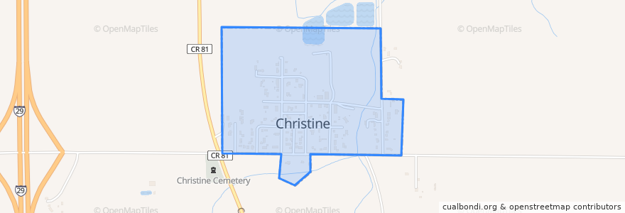 Mapa de ubicacion de Christine.