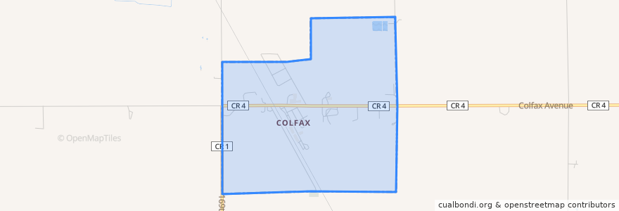 Mapa de ubicacion de Colfax.