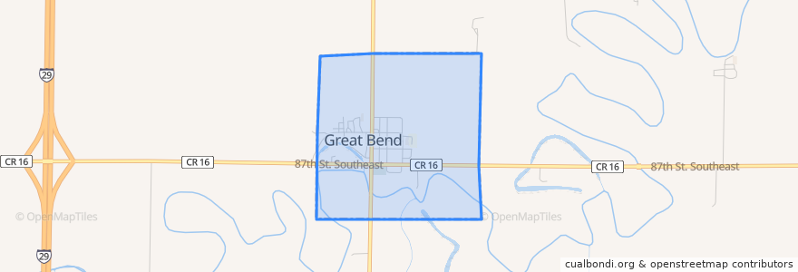 Mapa de ubicacion de Great Bend.