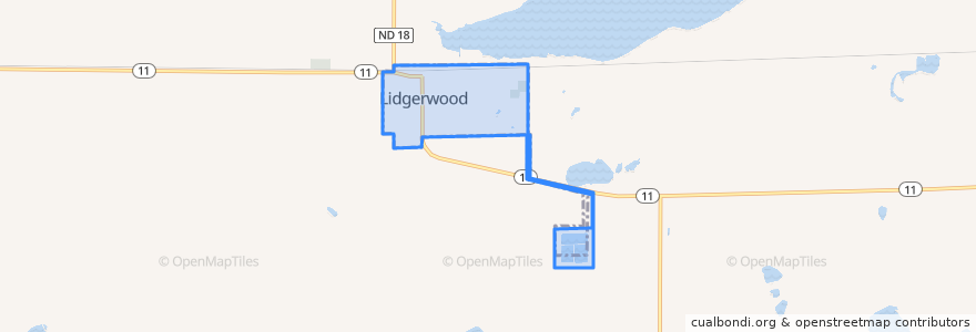 Mapa de ubicacion de Lidgerwood.
