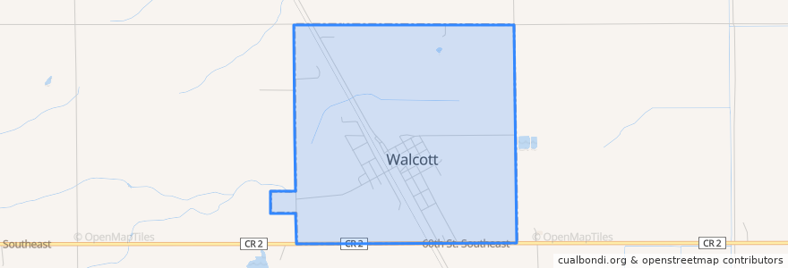 Mapa de ubicacion de Walcott.