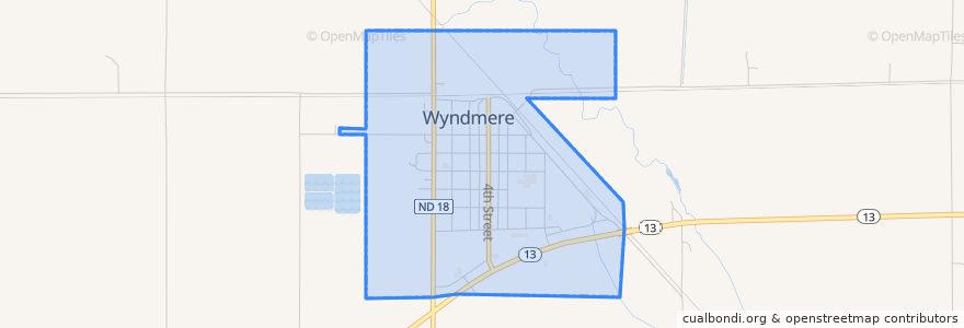 Mapa de ubicacion de Wyndmere.