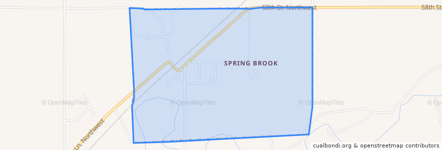 Mapa de ubicacion de Springbrook.