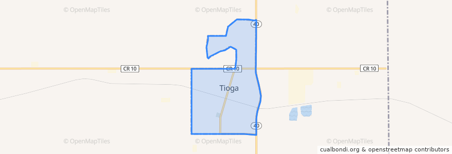 Mapa de ubicacion de Tioga.