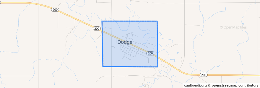 Mapa de ubicacion de Dodge.