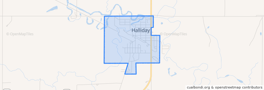 Mapa de ubicacion de Halliday.