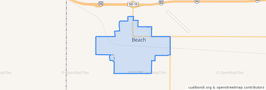 Mapa de ubicacion de Beach.