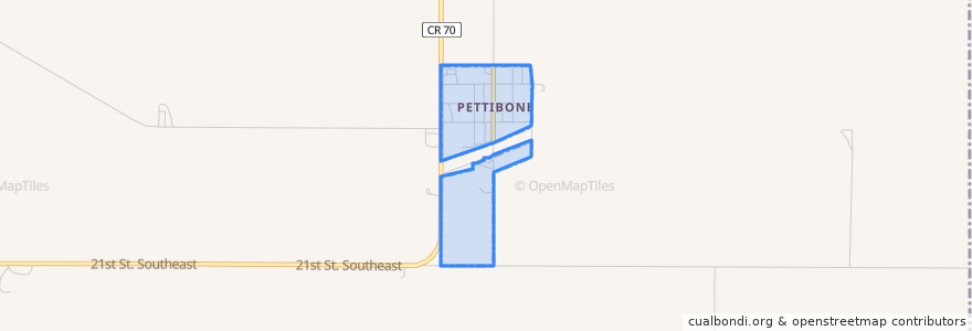 Mapa de ubicacion de Pettibone.