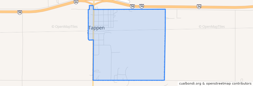 Mapa de ubicacion de Tappen.