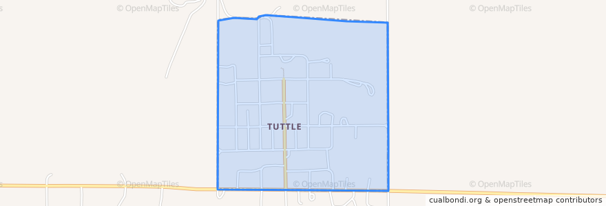 Mapa de ubicacion de Tuttle.